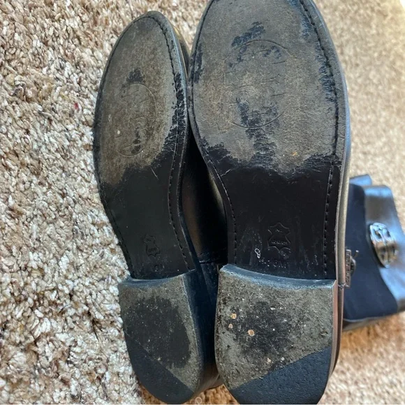 Tory Burch Riding Boots Wool Leather Black Navy Womens Size 6 - Picture 8 of 8